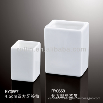 Toothpick holder, square toothpick holder,porcelain toothpick holder